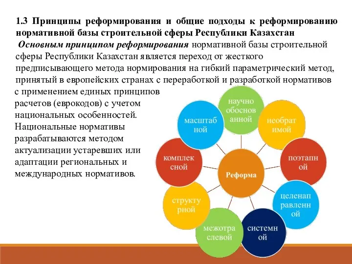 1.3 Принципы реформирования и общие подходы к реформированию нормативной базы строительной