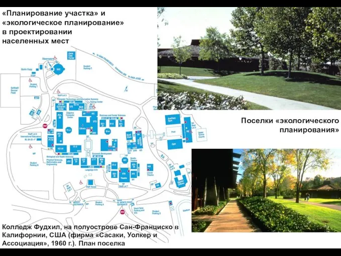 «Планирование участка» и «экологическое планирование» в проектировании населенных мест Поселки «экологического