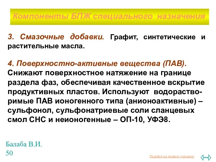 Балаба В.И. 3. Смазочные добавки. Графит, синтетические и растительные масла. 4.