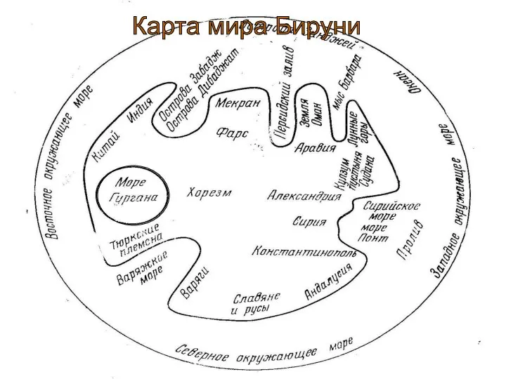 Карта мира Бируни