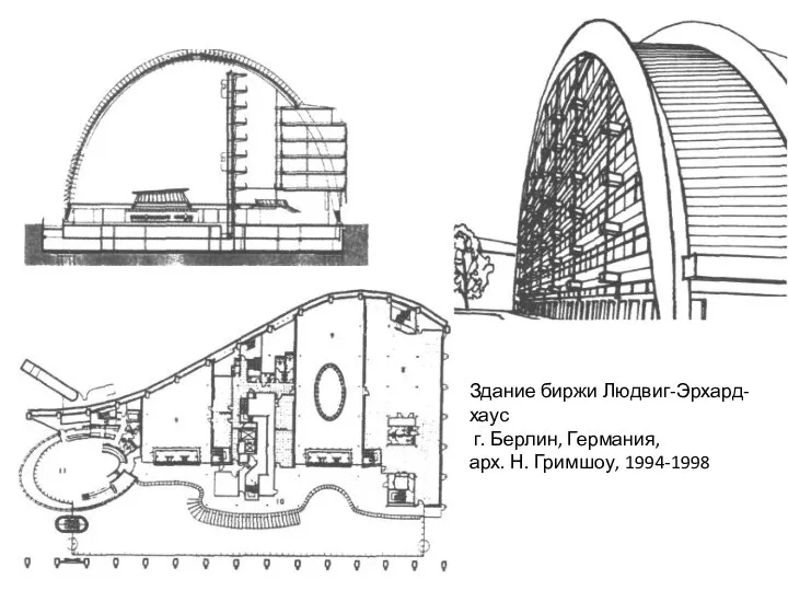 Здание биржи Людвиг-Эрхард-хаус г. Берлин, Германия, арх. Н. Гримшоу, 1994-1998