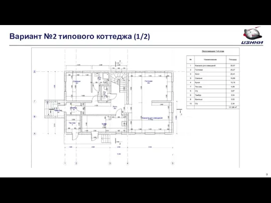 Вариант №2 типового коттеджа (1/2)