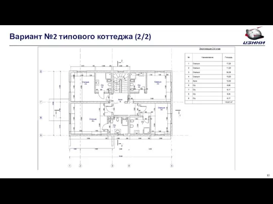 Вариант №2 типового коттеджа (2/2)