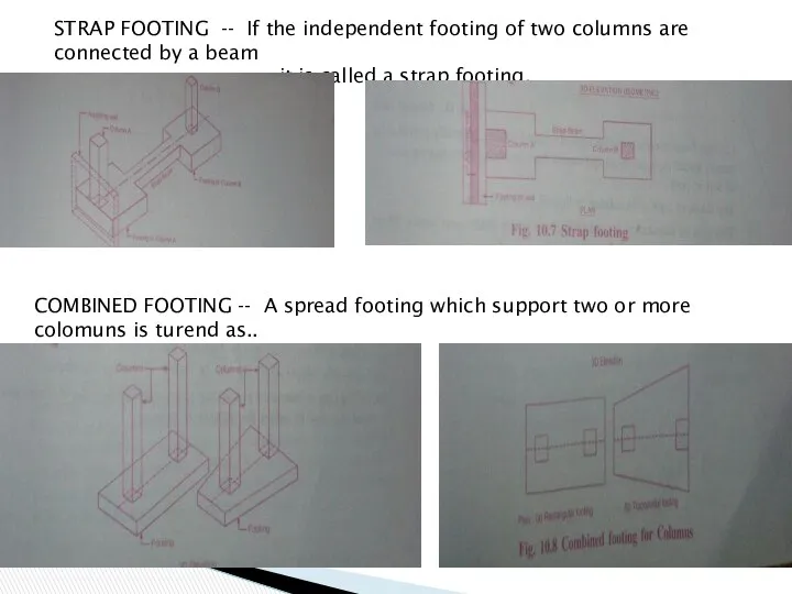 STRAP FOOTING -- If the independent footing of two columns are