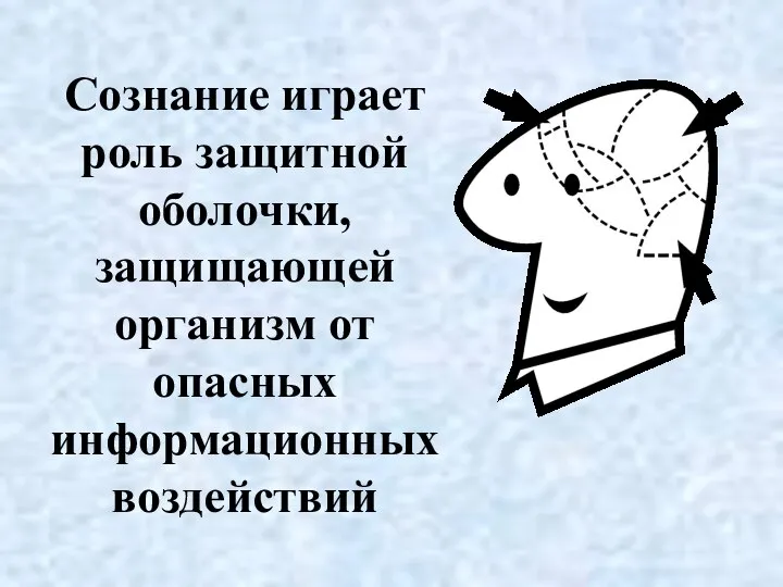 Сознание играет роль защитной оболочки, защищающей организм от опасных информационных воздействий