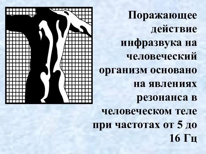 Поражающее действие инфразвука на человеческий организм основано на явлениях резонанса в