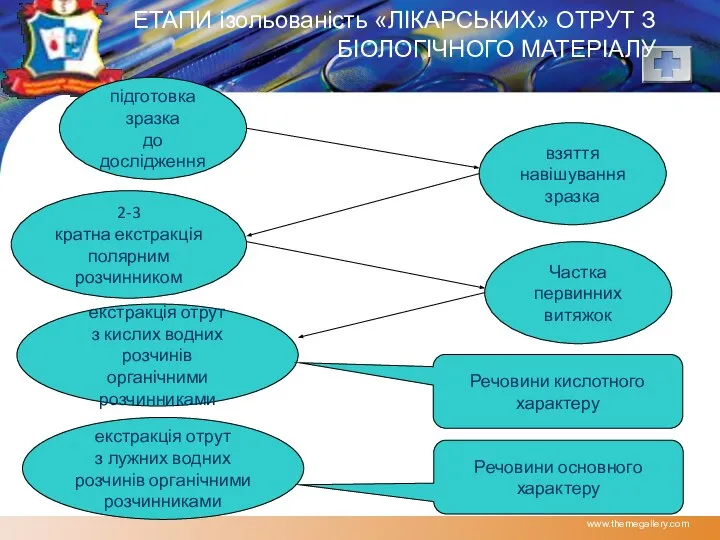 www.themegallery.com підготовка зразка до дослідження ЕТАПИ ізольованість «ЛІКАРСЬКИХ» ОТРУТ З БІОЛОГІЧНОГО