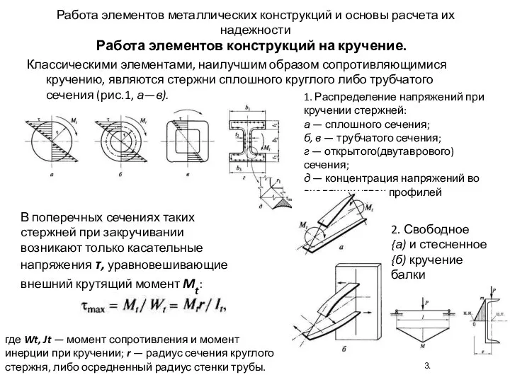 Работа элементов металлических конструкций и основы расчета их надежности Работа элементов