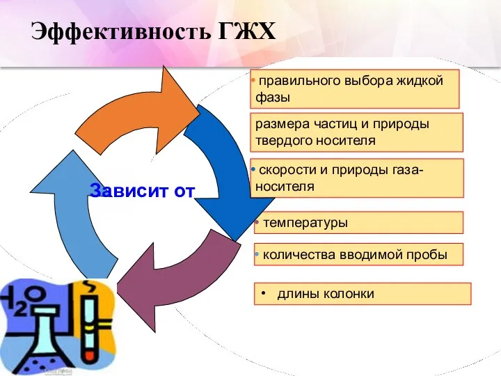 Эффективность ГЖХ правильного выбора жидкой фазы размера частиц и природы твердого