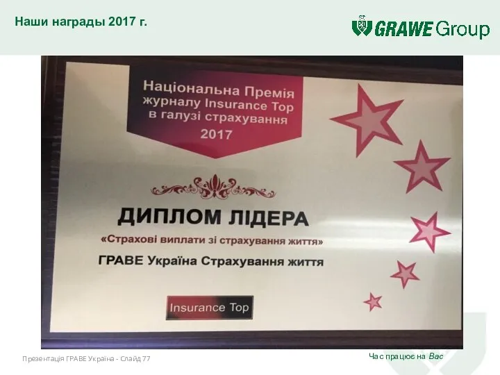 Презентація ГРАВЕ Україна - Слайд Наши награды 2017 г.