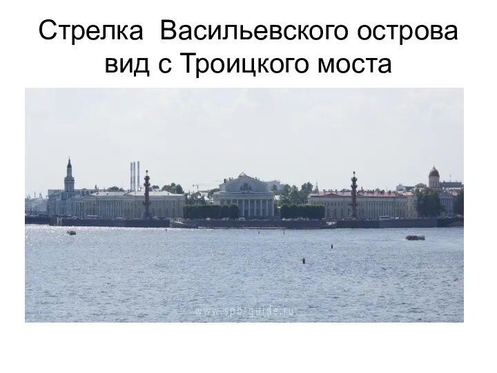 Стрелка Васильевского острова вид с Троицкого моста