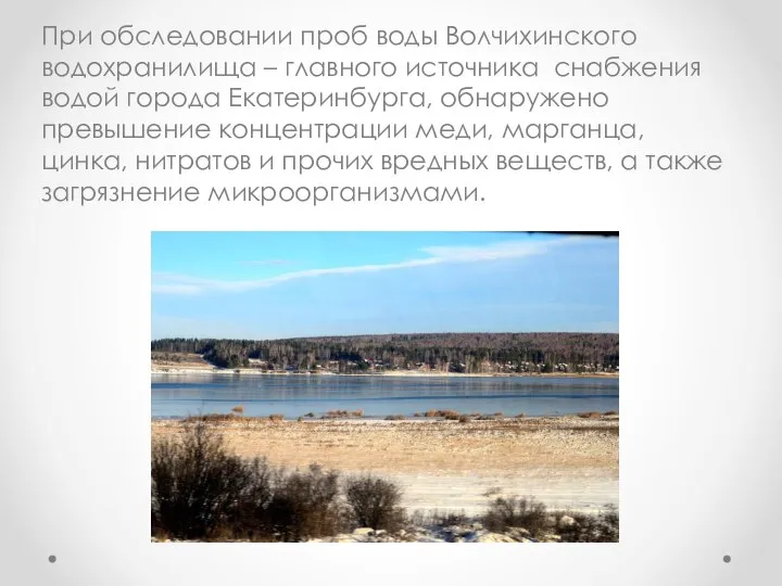 При обследовании проб воды Волчихинского водохранилища – главного источника снабжения водой