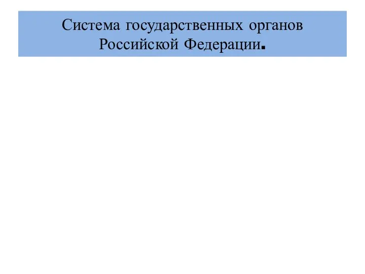 Система государственных органов Российской Федерации.