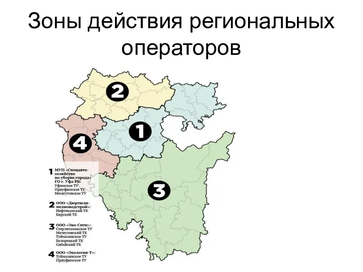 Зоны действия региональных операторов