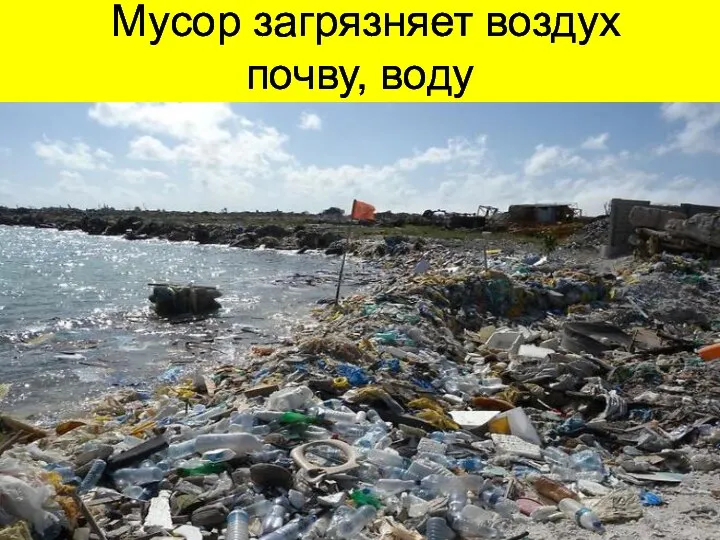 Мусор загрязняет воздух почву, воду