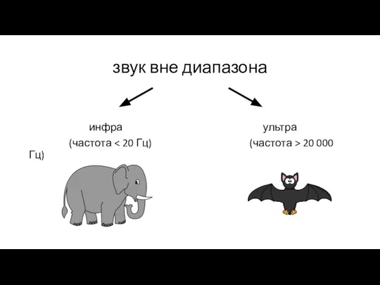 звук вне диапазона инфра ультра (частота 20 000 Гц)