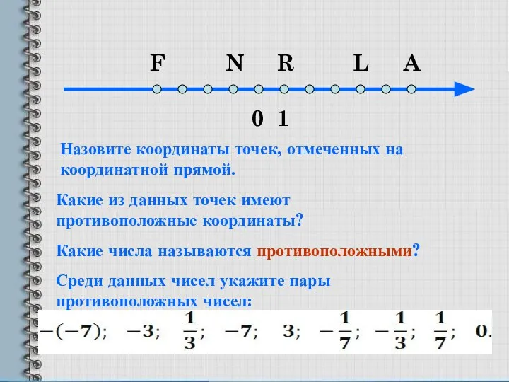 0 1 F N R L A Какие из данных точек