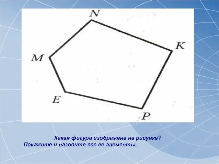 Какая фигура изображена на рисунке? Покажите и назовите все ее элементы.