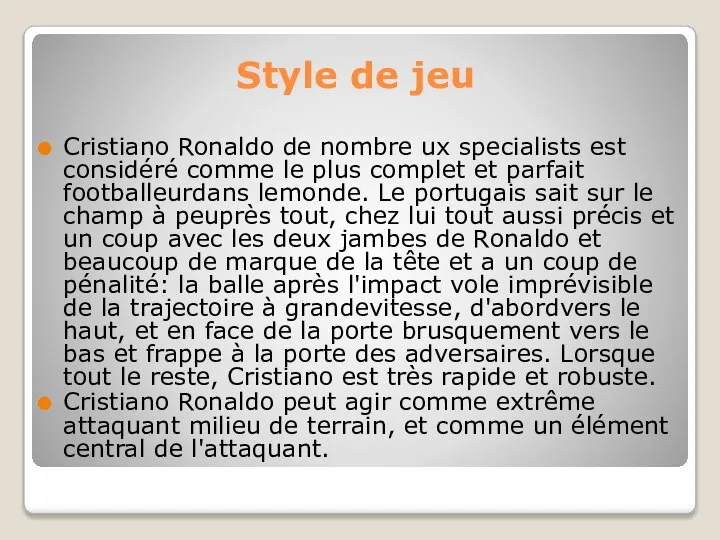 Style de jeu Cristiano Ronaldo de nombre ux specialists est considéré