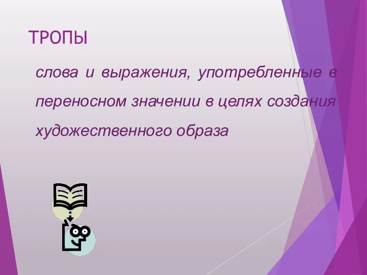 ТРОПЫ слова и выражения, употребленные в переносном значении в целях создания художественного образа