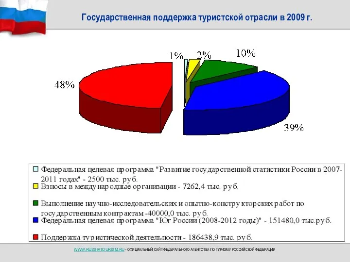 Государственная поддержка туристской отрасли в 2009 г.