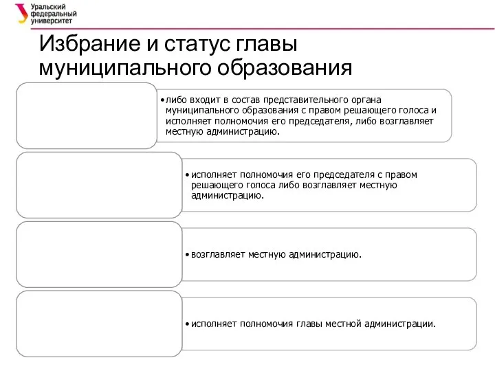 Избрание и статус главы муниципального образования