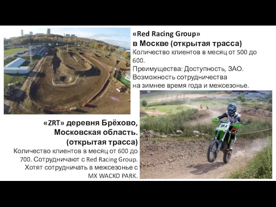 «Red Racing Group» в Москве (открытая трасса) Количество клиентов в месяц