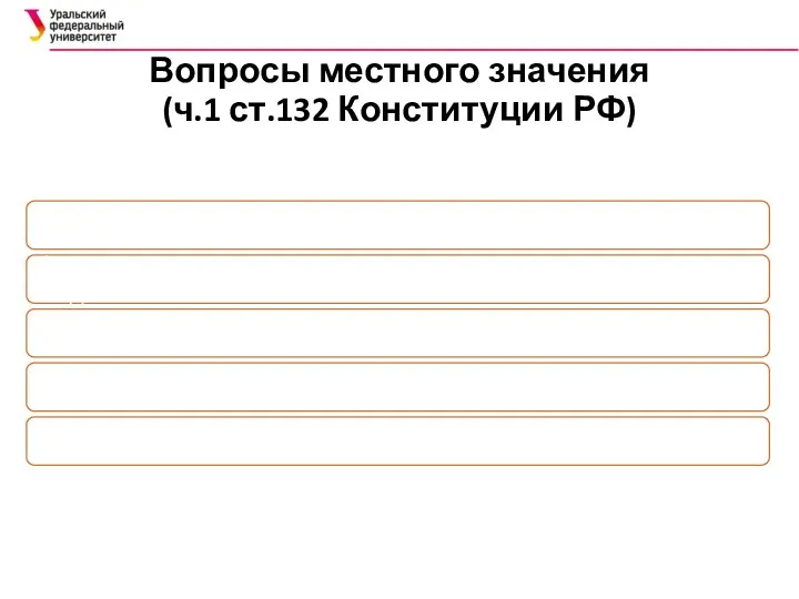 Вопросы местного значения (ч.1 ст.132 Конституции РФ)