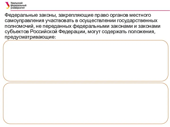 Федеральные законы, закрепляющие право органов местного самоуправления участвовать в осуществлении государственных