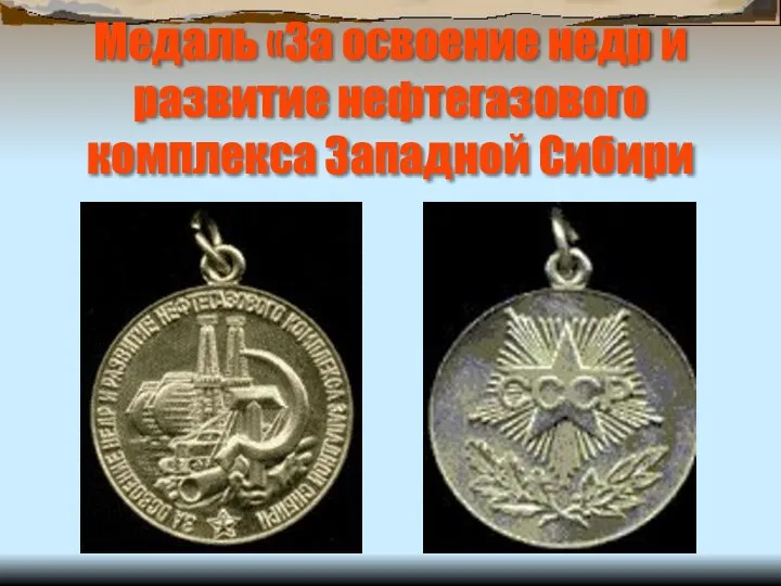 Медаль «За освоение недр и развитие нефтегазового комплекса Западной Сибири