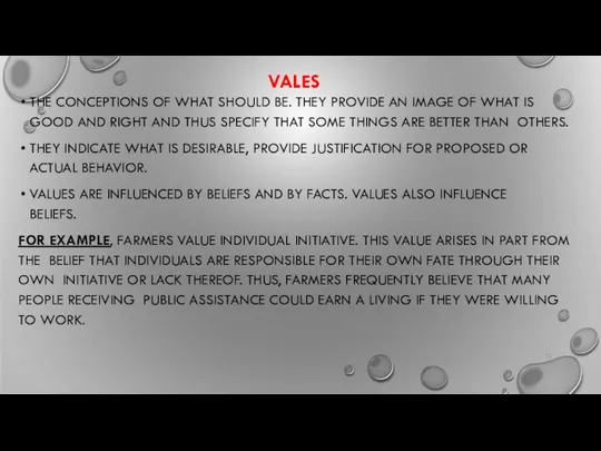 VALES THE CONCEPTIONS OF WHAT SHOULD BE. THEY PROVIDE AN IMAGE