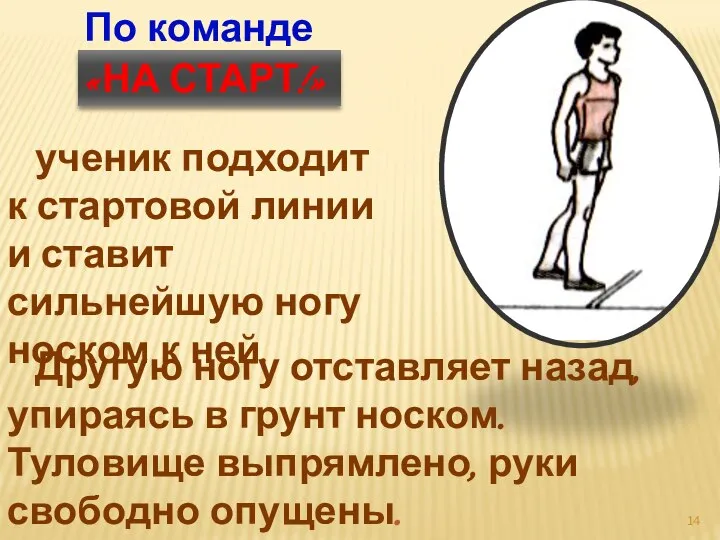 24.02.2013 ученик подходит к стартовой линии и ставит сильнейшую ногу носком