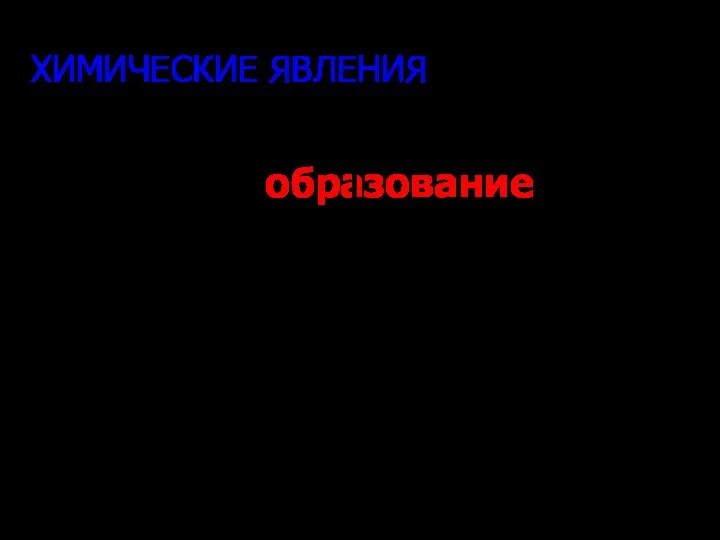 ХИМИЧЕСКИЕ ЯВЛЕНИЯ это образование одного или нескольких новых веществ