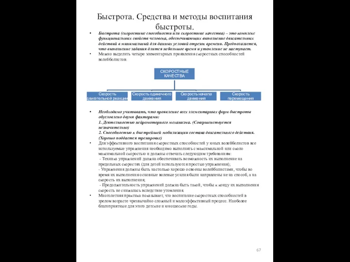 Быстрота (скоростные способности или скоростные качества) – это комплекс функциональных свойств