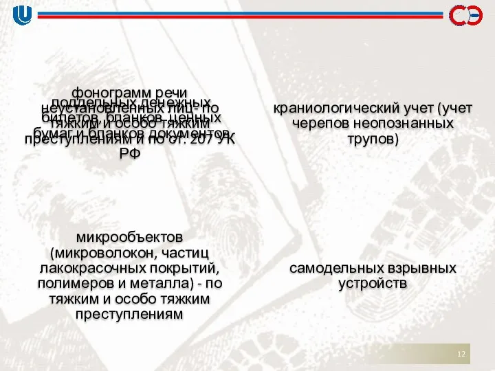 поддельных денежных билетов, бланков ценных бумаг и бланков документов фонограмм речи