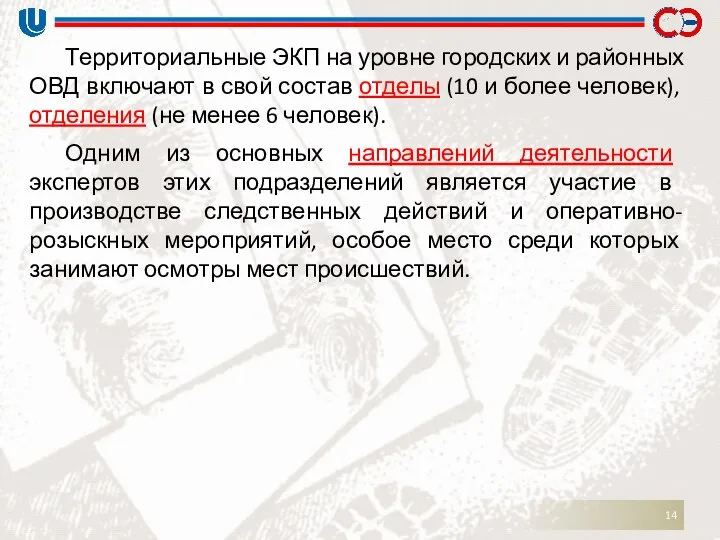 Территориальные ЭКП на уровне городских и районных ОВД включают в свой