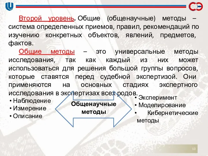 Второй уровень. Общие (общенаучные) методы – система определенных приемов, правил, рекомендаций