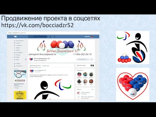 Продвижение проекта в соцсетях https://vk.com/bocciadzr52