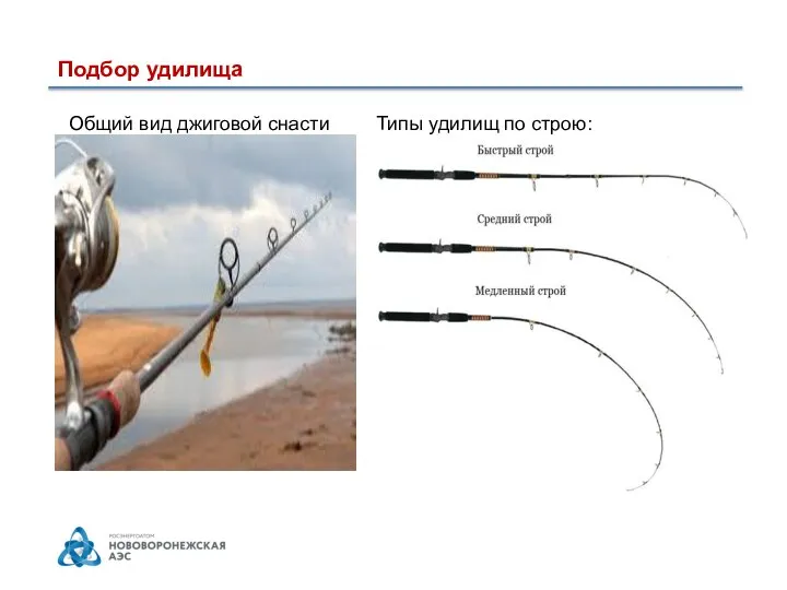 Подбор удилища Общий вид джиговой снасти Типы удилищ по строю: