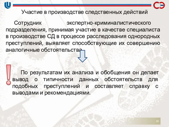 Сотрудник экспертно-криминалистического подразделения, принимая участие в качестве специалиста в производстве СД