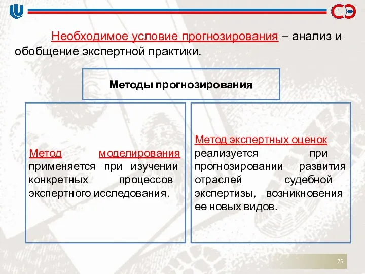 Необходимое условие прогнозирования – анализ и обобщение экспертной практики. Методы прогнозирования