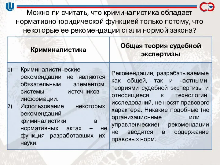 Можно ли считать, что криминалистика обладает нормативно-юридической функцией только потому, что