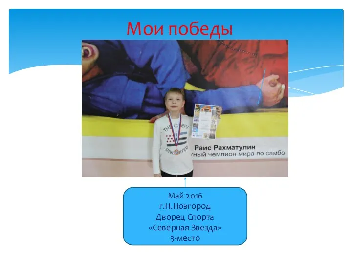 Мои победы Май 2016 г.Н.Новгород Дворец Спорта «Северная Звезда» 3-место