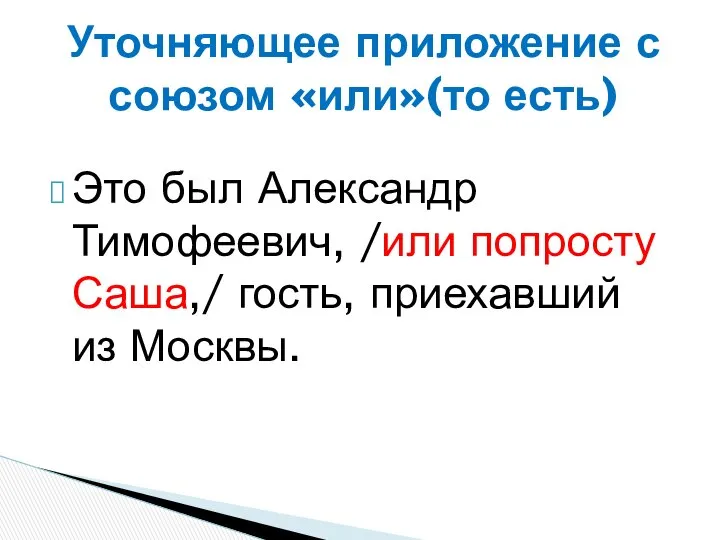 Это был Александр Тимофеевич, /или попросту Саша,/ гость, приехавший из Москвы.