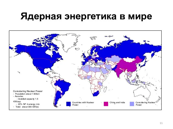 Ядерная энергетика в мире Considering Nuclear Power - Population about 1