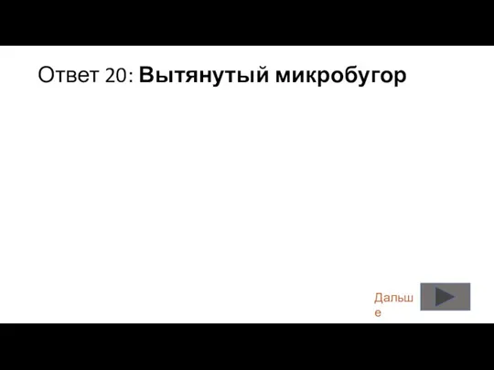 Ответ 20: Вытянутый микробугор Дальше