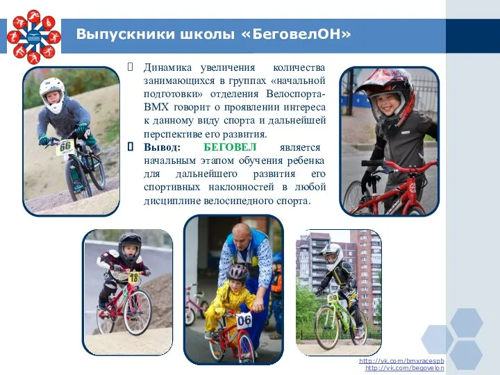 Выпускники школы «БеговелОН» http://vk.com/bmxracespb http://vk.com/begovelon Динамика увеличения количества занимающихся в группах