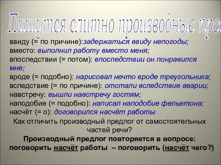 Пишутся слитно производные предлоги ввиду (= по причине):задержаться ввиду непогоды; вместо: