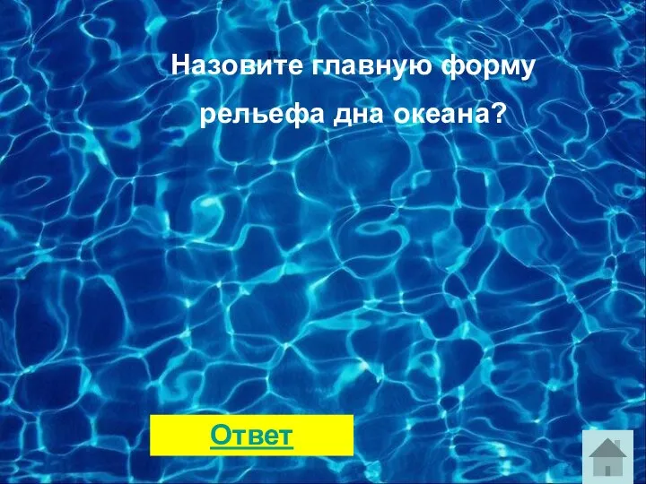 Назовите главную форму рельефа дна океана? Ответ