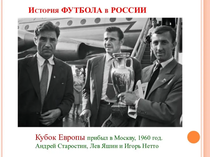 Кубок Европы прибыл в Москву, 1960 год. Андрей Старостин, Лев Яшин